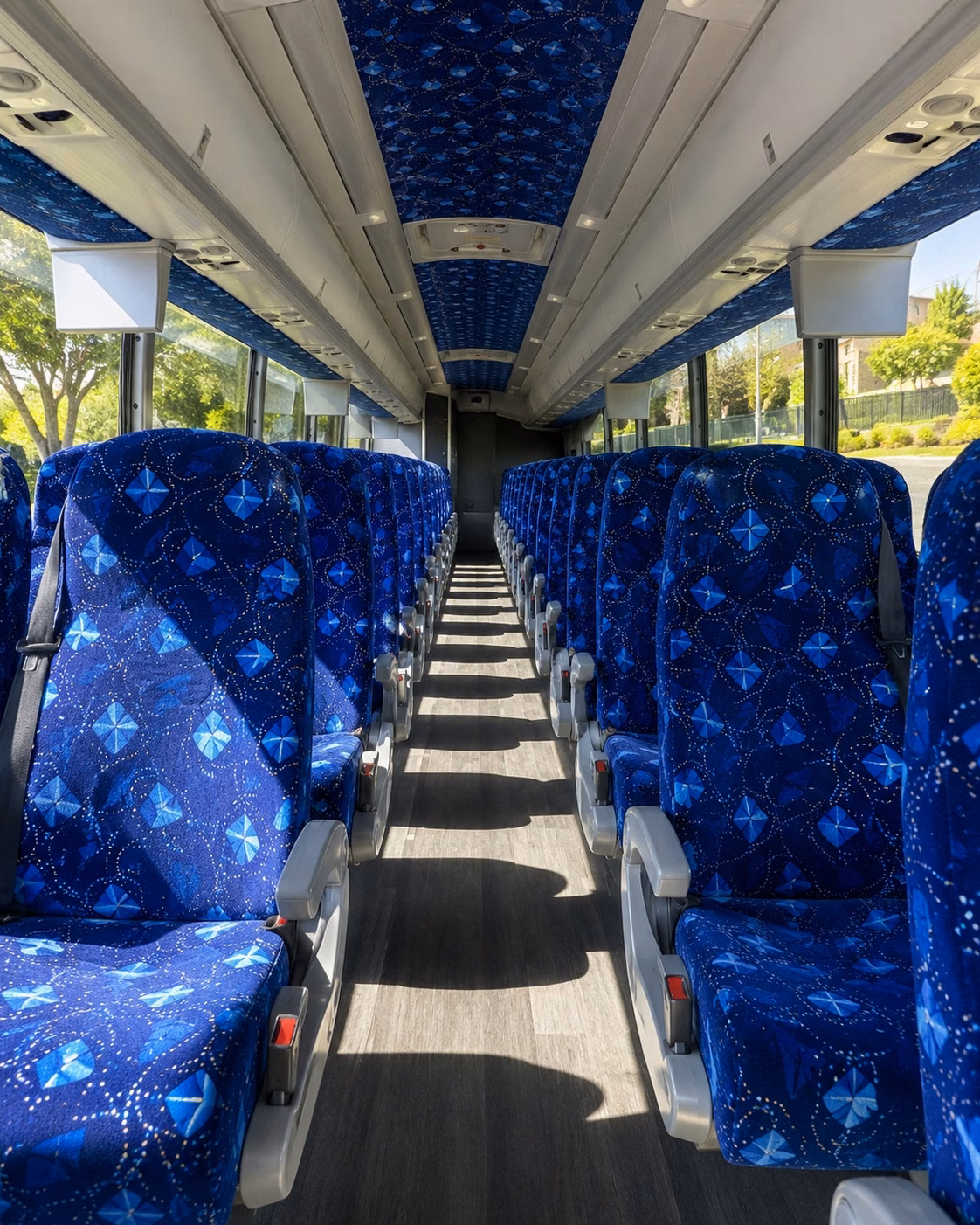 56 passenger charter bus inside